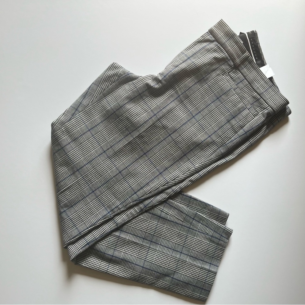 LOFT Gray Plaid Trousers SZ 12, ankle length